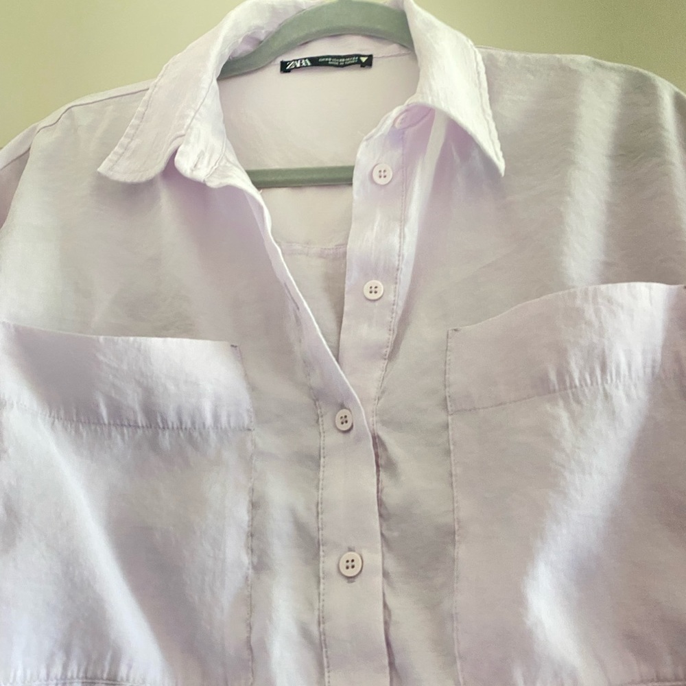 Zara cropped shirt